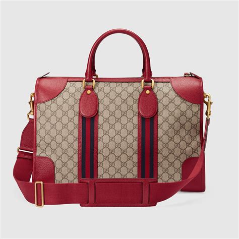 gucci places soft gg supreme duffle bag|gucci duffle bag with web.